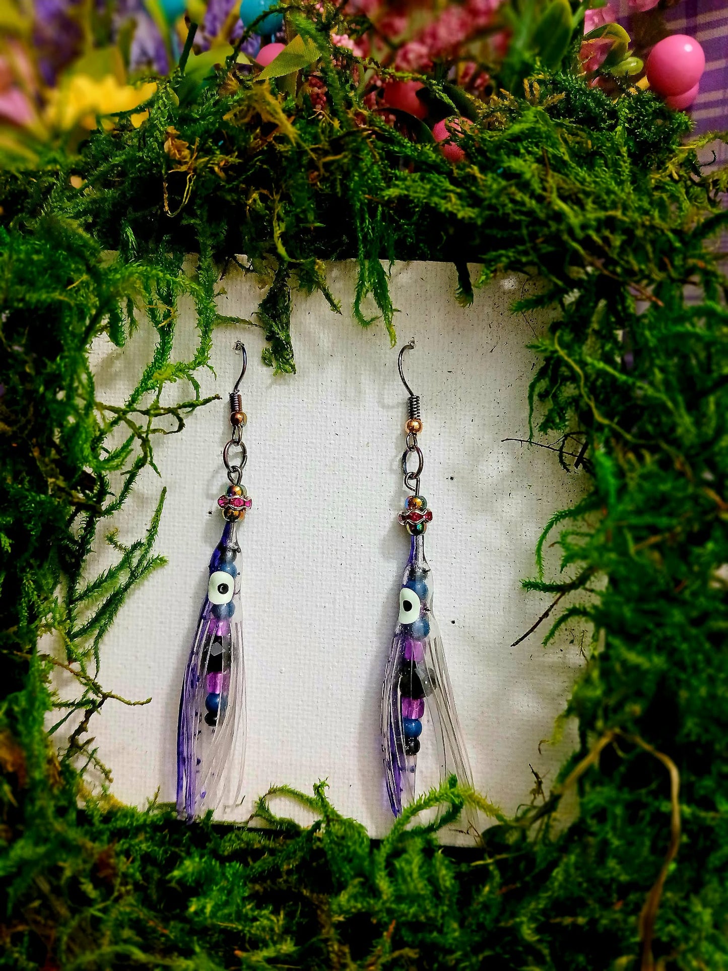 "Purple Rain" squid style earrings