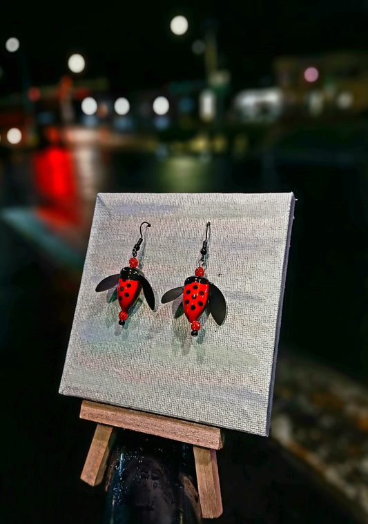 "Ladybug" Spin n Glo earrings