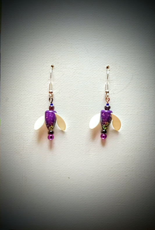 "Pimpn Purple" SPIN n GLO style earrings (mini)